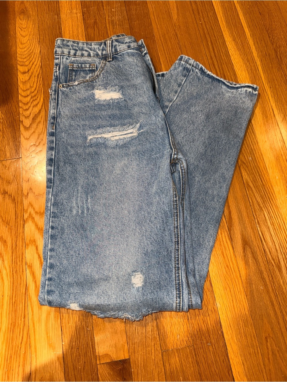 Classic Distressed Women’s Blue Jeans